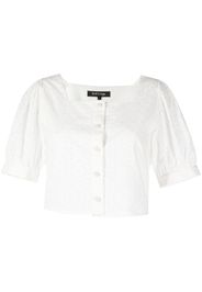 tout a coup broderie-anglaise cropped blouse - Bianco