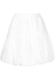 tout a coup elasticated-waistband tiered mini skirt - Bianco