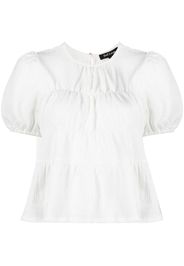 tout a coup short-sleeved ruched blouse - Bianco