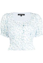 tout a coup floral-print cropped top - Blu