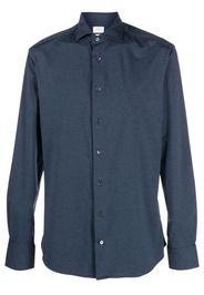 Traiano Milano Camicia a coste - Blu