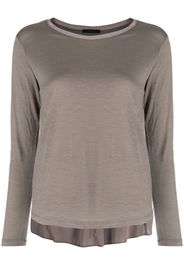 Transit pleat-detail round-neck top - Marrone