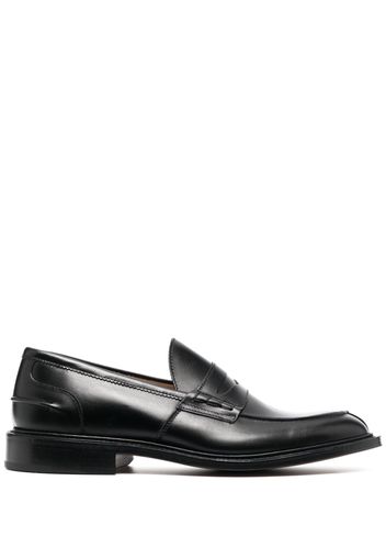 Tricker's almond toe leather loafers - Nero