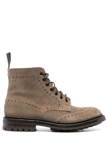 Tricker's Stow suede lace-up boots - Marrone