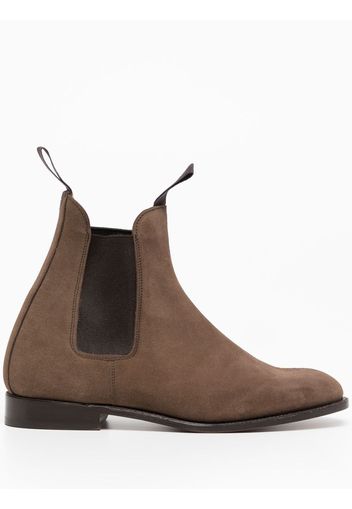 Tricker's elasticated-panels suede ankle boots - Marrone
