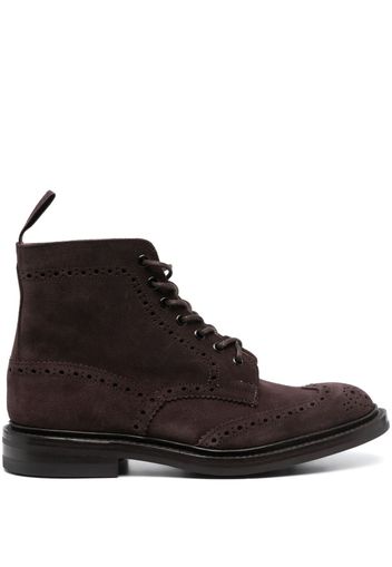 Tricker's lace-up suede ankle boots - Marrone