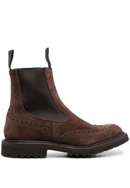 Tricker's perforated suede ankle boots - Marrone