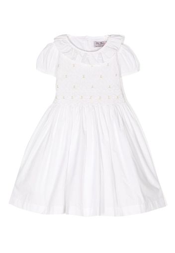 Trotters Abito Willow con punto smock - Bianco