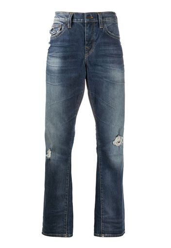 distressed straight-leg jeans