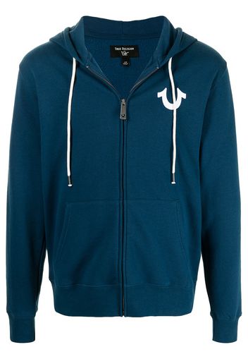 True Religion logo-printed hoodie - Blu