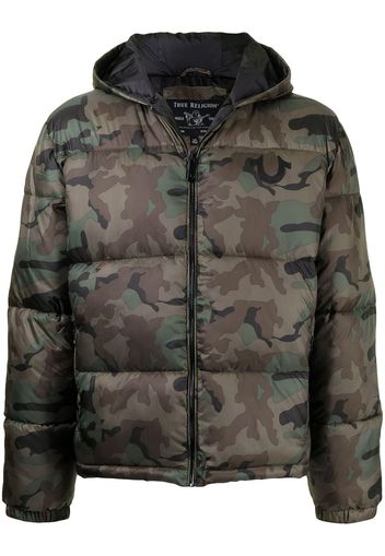 True Religion camouflage-print puffer jacket - Verde