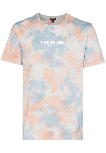 True Religion logo-print tie-dye T-shirt - Blu