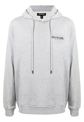 True Religion logo-print cotton-blend hoodie - Grigio