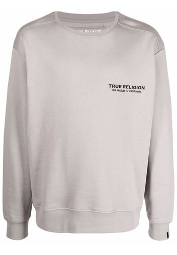 True Religion logo-print sweatshirt - Grigio