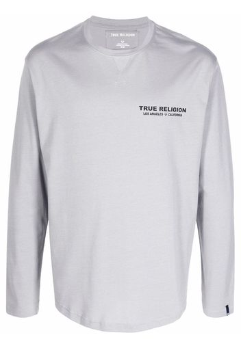 True Religion logo-print jumper - Grigio