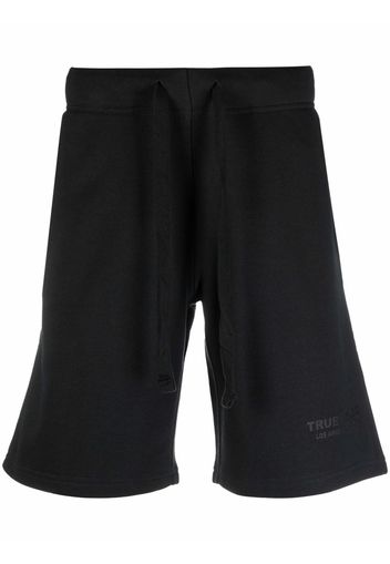 True Religion logo-print detail shorts - Nero