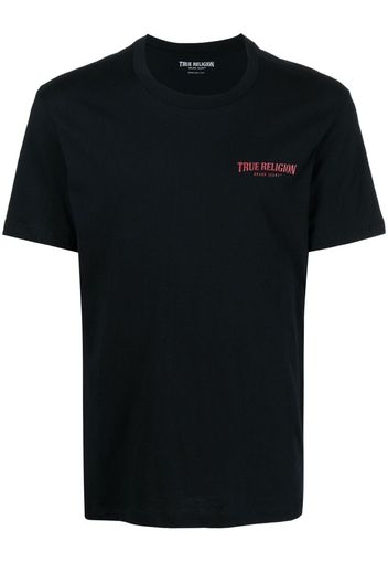 True Religion T-shirt girocollo con logo - Nero