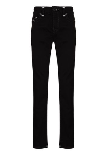 True Religion Rocco Super T logo-stitch skinny jeans - Nero