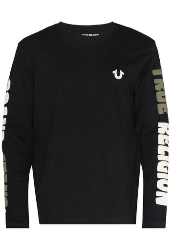 True Religion TR OG LOGO ARM PRNT LS TEE BLK - Nero