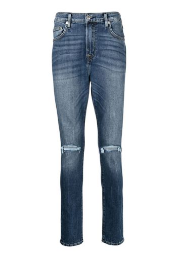 True Religion Jeans slim con effetto vissuto - Blu