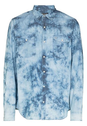 True Religion bleached Western shirt - Blu