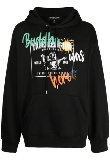 True Religion graphic-print drawstring hoodie - Nero