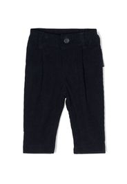 TRUSSARDI JUNIOR logo-embroidered corduroy chinos - Blu