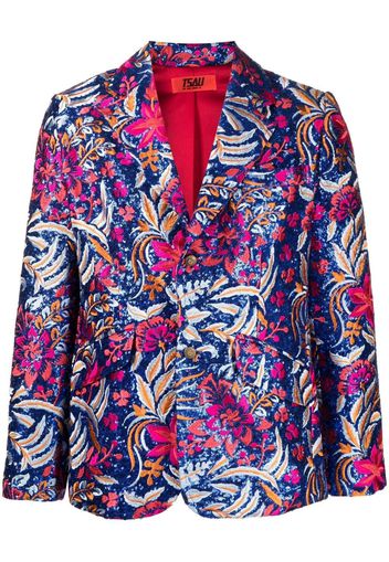 TSAU sequin-floral-embroidery jacket - Blu