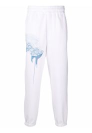 TTSWTRS abstract-print cotton track trousers - Bianco