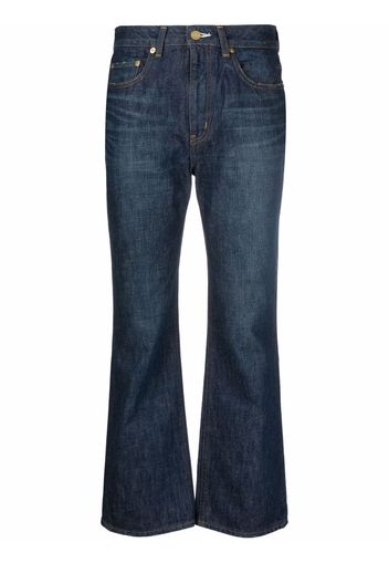 Tu es mon Tresor bootcut cropped jeans - Blu