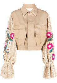 TU LIZE' crochet detailed jacket - Toni neutri