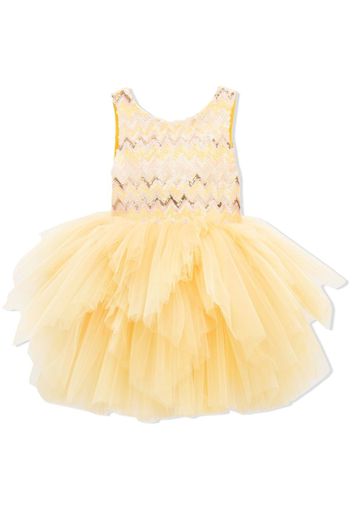 Tulleen sequinned tulle midi dress - Giallo