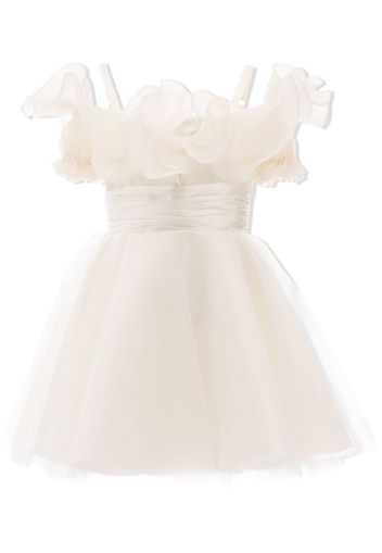 Tulleen organza off-shoulder gown - Bianco