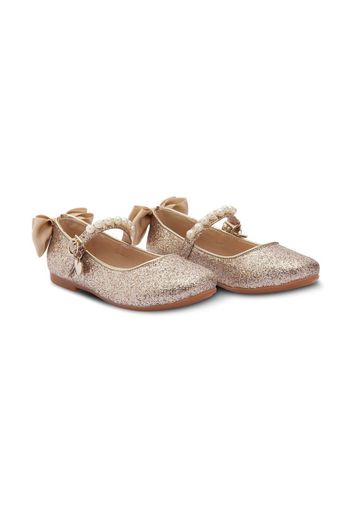 Tulleen bow-detail ballerina shoes - Oro