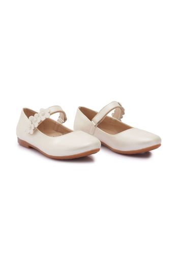 Tulleen floral-strap ballerina shoes - Bianco