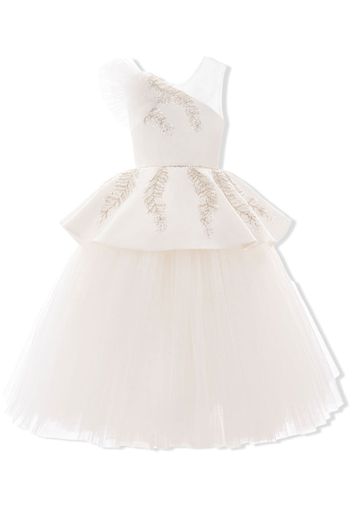 Tulleen Villanova embroidered tiered dress - Bianco