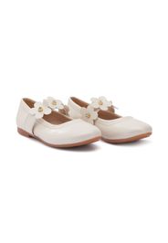 Tulleen floral-strap ballerina shoes - Bianco