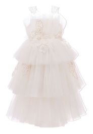 Tulleen Zayante tiered dress - Bianco