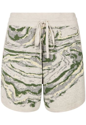 Twenty Montreal intarsia-pattern track shorts - Verde