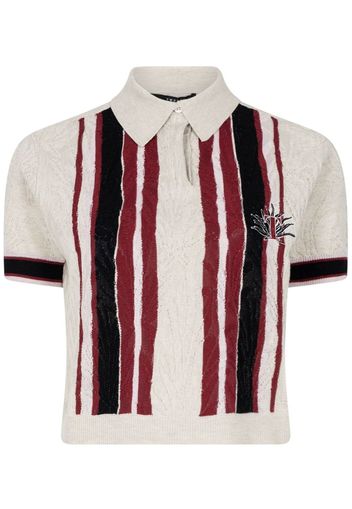 Twenty Montreal Agave striped knitted polo shirt - Toni neutri