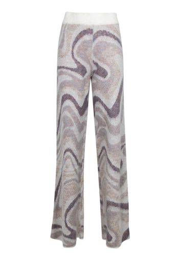 Twenty Montreal Spectrum swirl-effect wide-leg trousers - Bianco