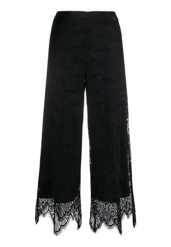 lace-bottom cropped trousers