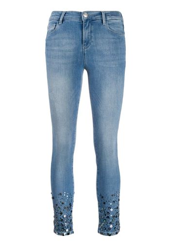 sequin-embellished skinny jeans