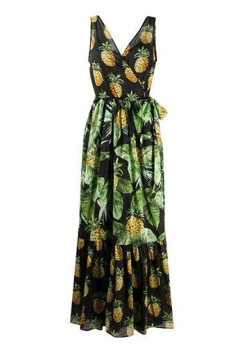 pineapple print flared dress