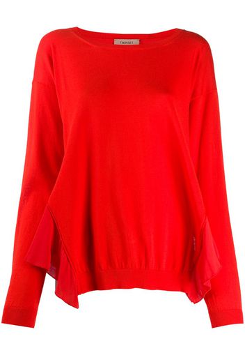 fine knit ruffled hem jumper