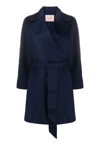 belted felt midi coat