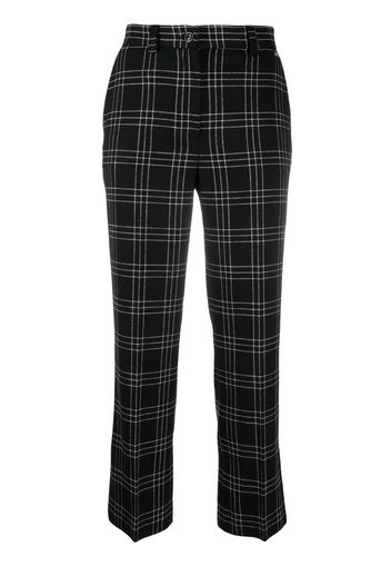 checkered crop trousers