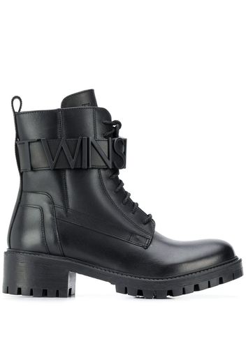 logo ankle-strap boots