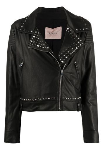 stud-embellished biker jacket