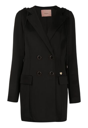 double-breasted hooded coat